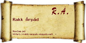 Rakk Árpád névjegykártya