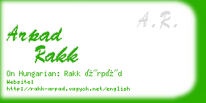 arpad rakk business card
